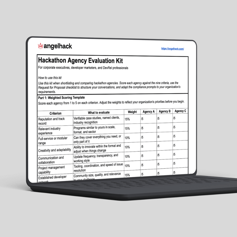Hackathon agency evaluation
