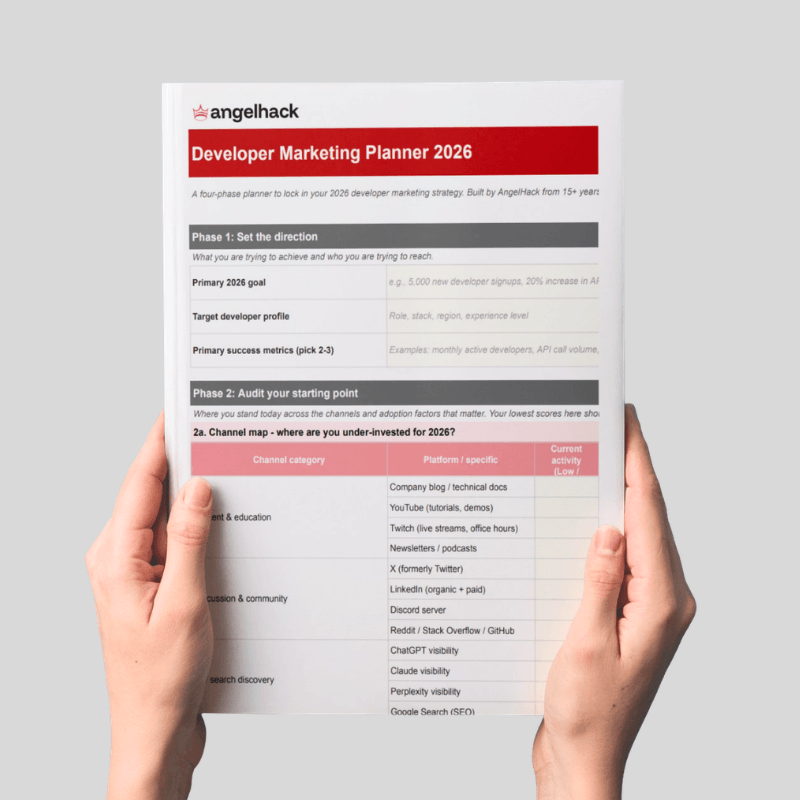 Developer marketing planner