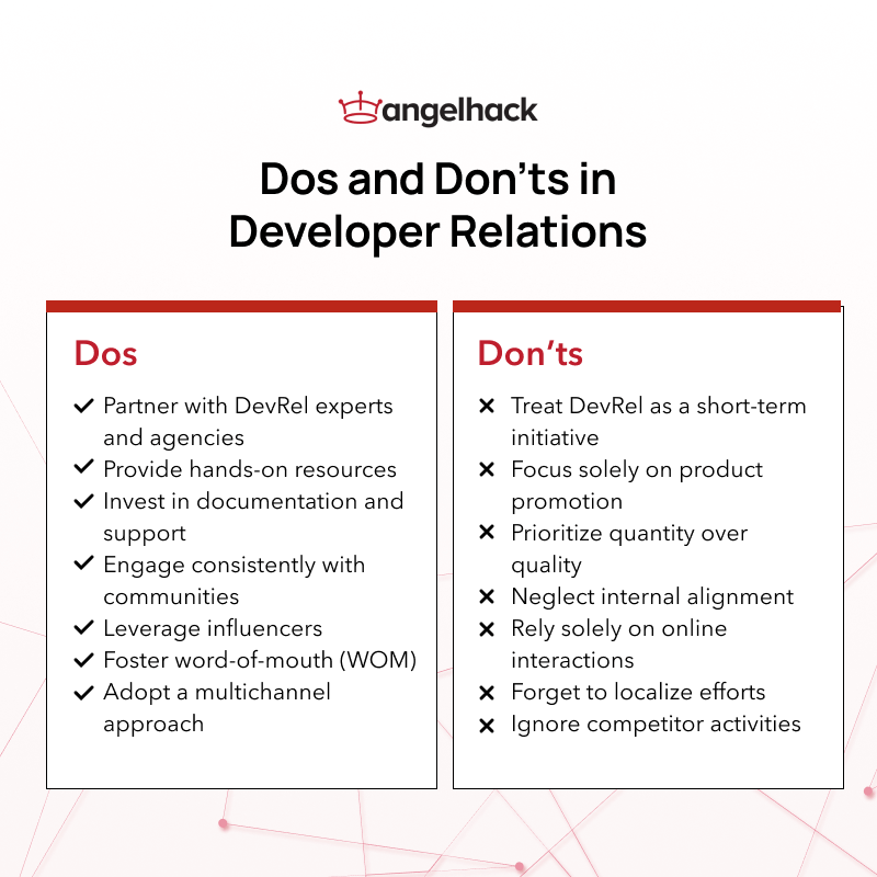 dos and don'ts in DevRel