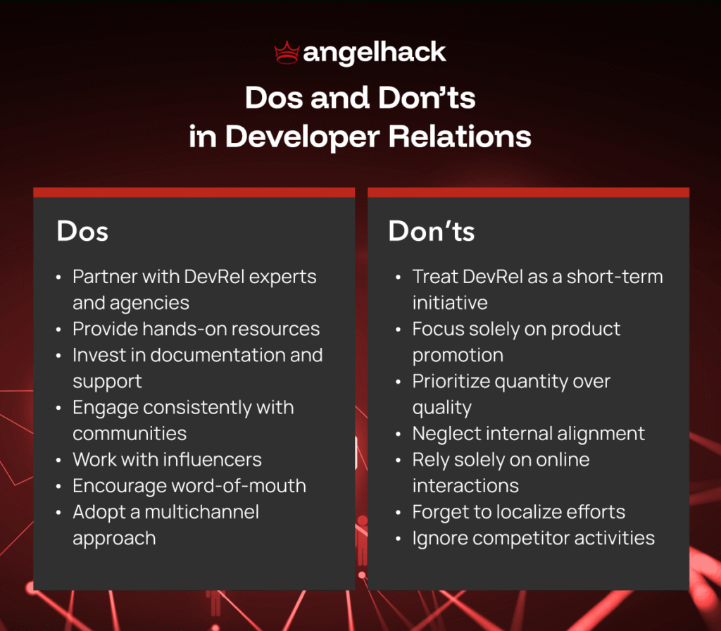 DevRel Explained: How to Engage and Empower Developers 1 devrel do & don't